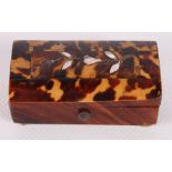 Two 19th Century tortoiseshell miniature caskets, 2 1/2" wide