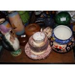 A 19th Century copper lustre decorated teaset and assorted decorative ceramics