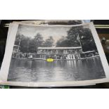 Two early 20th Century black and white photographs by Gillman & Co Oxford, one of a college barge,