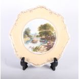 A 19th Century Spode bone china dessert plate with landscape decoration "View on the Thames near