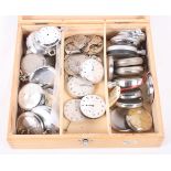 A collection of watches and watch parts and a set of six silver plated teaspoons, in case