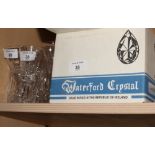 A boxed set of six Waterford "Kenmare" pattern whiskey tumblers and eleven matching sherries