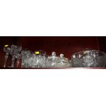 A set of six Stuart crystal glasses, six tumblers, a cut glass fruit bowl and a collection of