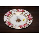 A Copeland Spode "Billingsley Roses" and gilt decorated dish, 9" dia