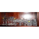 A suite of Tudor crystal diamond and flute cut drinking glasses comprising six brandies, six