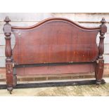 A Victorian mahogany shaped panel end bed frame, 54" wide