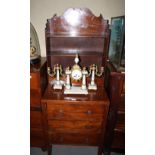 A 19th Century mahogany side cabinet, fitted open three shelf bookcase with shallow drawer below,