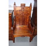 A Bishops Wellingtonia pine Gothic design throne