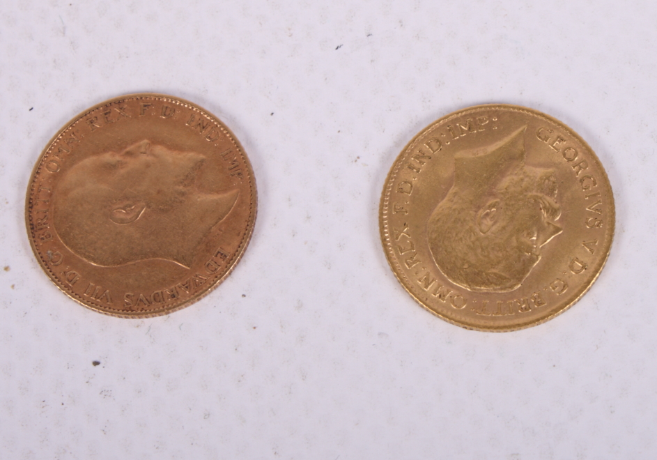 Two gold half sovereigns, dated 1902 and 1912 - Bild 2 aus 2