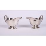 A pair of silver sauce boats, 8.1oz troy approx