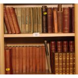 A collection of Dickens volumes and other leather bound volumes, various, etc
