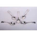 Five silver fiddle pattern tablespoons, 11.8oz troy approx