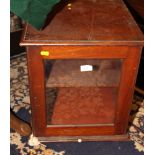 A collector's 19th Century mahogany cabinet enclosed glazed panel door, 15 1/2" wide