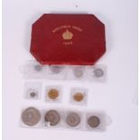 A 1902 specimen coin set, sovereign to Maundy, in fitted case