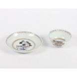 A Nanking Cargo tea bowl and saucer (part lot 5729 restored) and a pair of miniature Dalmatian