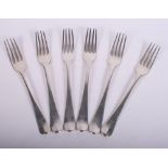 A set of six silver Old English pattern dinner forks, 12.4oz troy approx