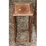 A 19th Century Chinese carved hardwood occasional table, on shaped supports, 9 1/2" square