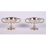 A pair of silver two-handled pedestal dishes, 8oz troy approx