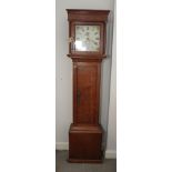 A late Georgian oak long case clock by Hunt & Sons Salisbury with thirty-hour movement, 74" high