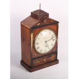 A 19th Century rosewood and brass inlaid mantel/bracket clock with painted dial by Dent, single