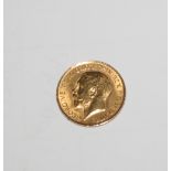 A gold half sovereign dated 1912