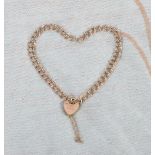 A 9ct gold bracelet with heart-shaped clasp, 4.7g