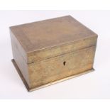 A 19th Century Indian brass box with velvet lined interior, 6" wide