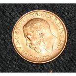 A gold sovereign dated 1911