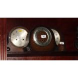 Three 1930s/50s oak dome top clocks, various