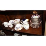 A Royal Albert bone china Imari decorated part tea service, four Royal Crown Derby "Derby Posies"