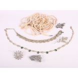 A number of simulated pearl necklaces and a small quantity of costume jewellery