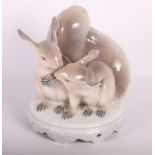 A Royal Copenhagen squirrel centrepiece, 6 1/2" wide x 7 1/2" high