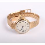 A lady's 9ct gold cased Crusader wristwatch