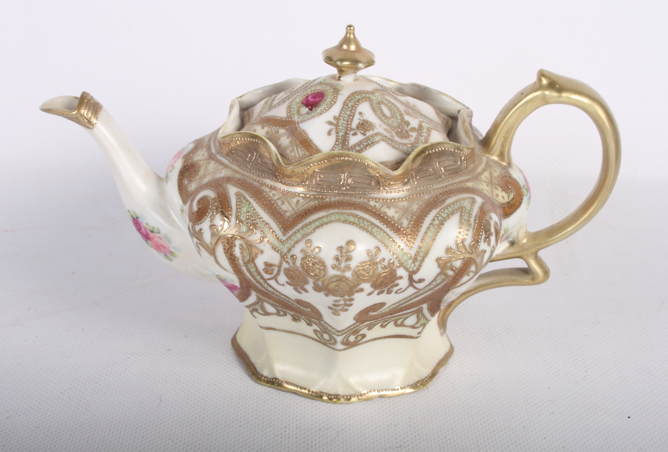 Two oriental eggshell porcelain teapots and six other assorted oriental teapots (some damage and