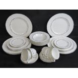 A part Royal Worcester tea and dinner Silver Chantilly service; six dinner plates;