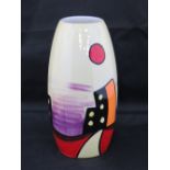 A Lorna Bailey vase with "Manhattan" design, 17cm high.