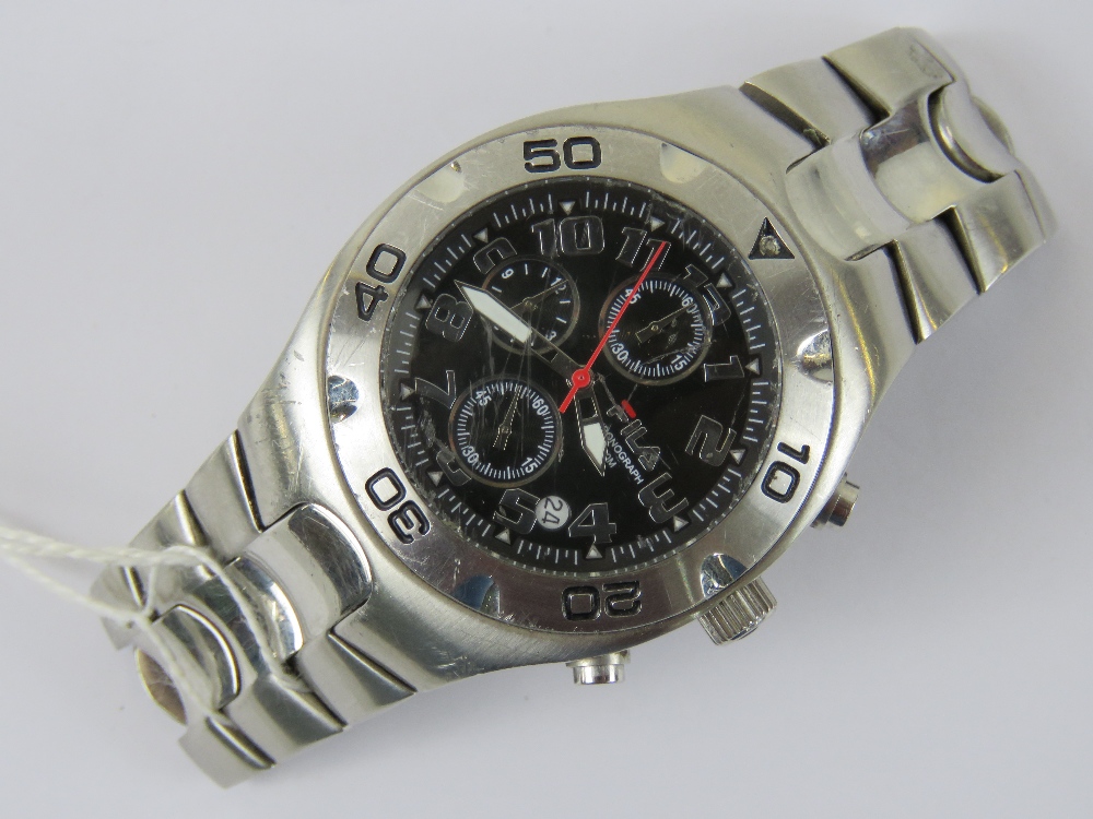 A Fila gents stainless stell chronograph bracelet watch,