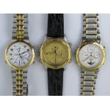 A gentleman's Seiko Quartz Chronograph Sports 150 together with two other Seiko Chronograph watches;