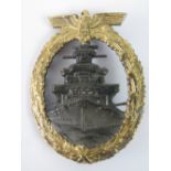 A reproduction WW2 Nazi High Seas Fleet badge; 5.5cm long.