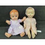 Two c1960s plastic dolls each with sleepy eyes, fully jointed, one marked BND London to the neck,