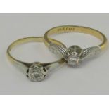 Two diamond rings; an illusion set diamo