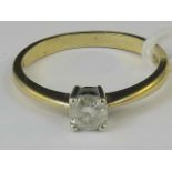 A 9ct gold diamond solitaire ring, appro