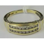 A 10ct gold and diamond ring, pierced si