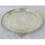 A Victorian HM silver salver, beaded edg