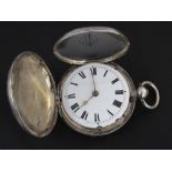 A HM silver full hunter pocket watch. Wh