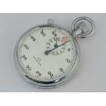 A white metal Omega stopwatch a/f. White