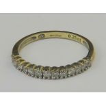 A 9ct diamond half eternity ring, total