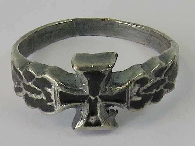 A reproduction Nazi Iron Cross ring in w