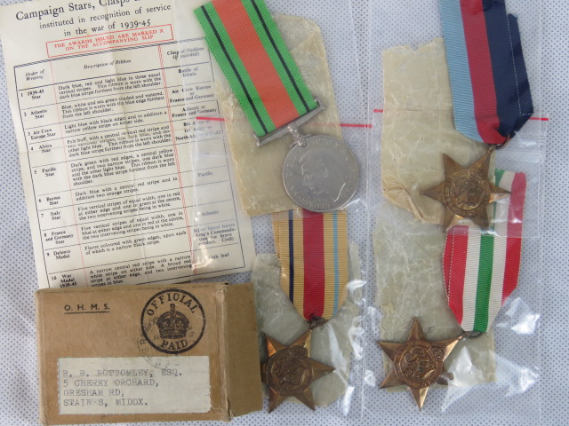 WWII British medals, various, including