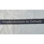 A Luftwaffe tunic cuff title, Kriegsberi